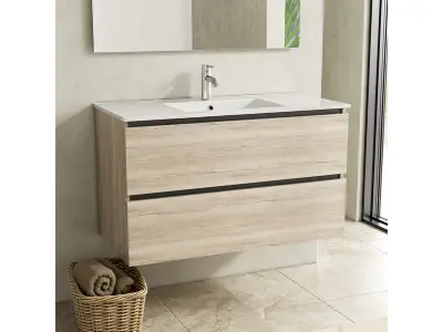 Badkamermeubel 100 cm + wastafel Karo, natural oak – kavel bij Onlineveilingmeester, Zutphen