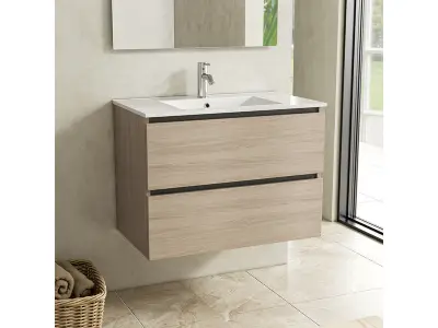 Badkamermeubel 80 cm + wastafel Karo, walnut – kavel bij Onlineveilingmeester, Zutphen