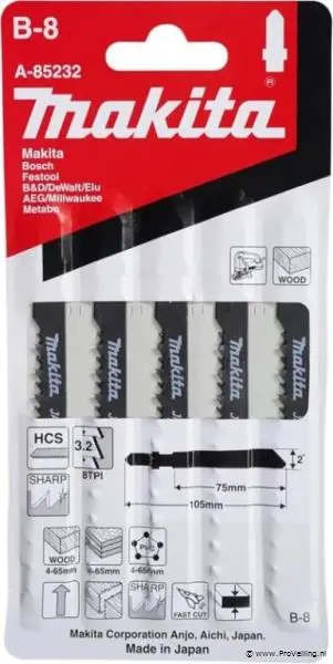 Makita decoupeerzaagblad hout 75mm B8- A-85232 – kavel bij ProVeiling