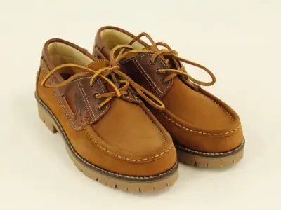 Camel boots - lederen veterschoenen in cognacbruin - nieuw - maat 42 – kavel bij De Kringwinkel, Antwerpen