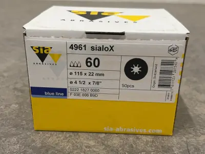 4x Sia schuurschijf P60 ø115mm 50-pack Sialox – kavel bij XL Auctions