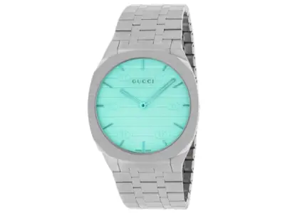 Gucci | Luxe 25H Horloge met Turquoise Wijzerplaat – kavel bij XL Auctions