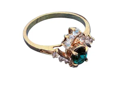 Elegante Ring met Smaragdgroene Steen – kavel bij XL Auctions