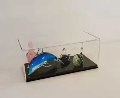 Decoratieve verzameling van vier handgevormde glazen dieren – kavel bij De Kringwinkel, Turnhout