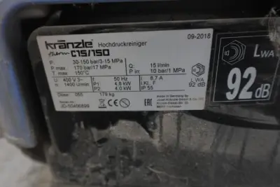Diesel hogedrukreiniger Kranzle – kavel bij Openbare Verkopen