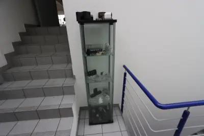 1 Glasvitrine mit Ihnalt an div. Mustern – kavel bij Schwarzfischer Auktionen, Frage
