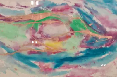 Gouache, Maya Wildevuur, Compositie, 1988 – kavel bij Onlineveilingmeester, Groningen
