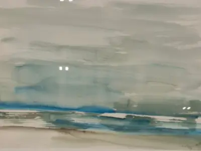 Aquarel, Maya Wildevuur, Het wad 25, 1989 – kavel bij Onlineveilingmeester, Groningen