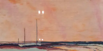 Kunstwerk in lijst, zijde, Maya Wildevuur, Compositie, 1987 – kavel bij Onlineveilingmeester, Groningen