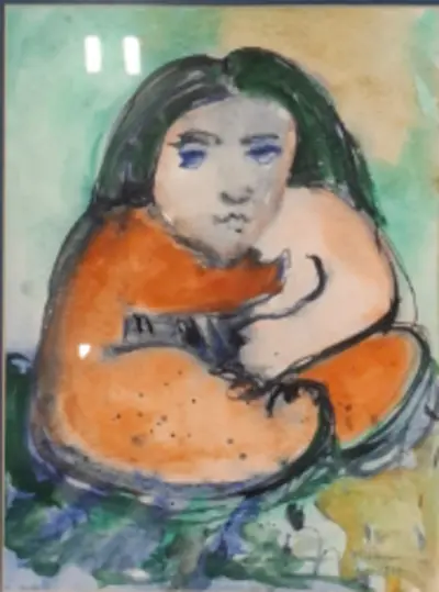 Aquarel, Maya Wildevuur, Pop, 1993 – kavel bij Onlineveilingmeester, Groningen