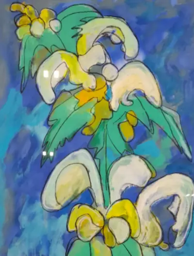 Gouache, Maya Wildevuur, Dovenetel, 1987 – kavel bij Onlineveilingmeester, Groningen
