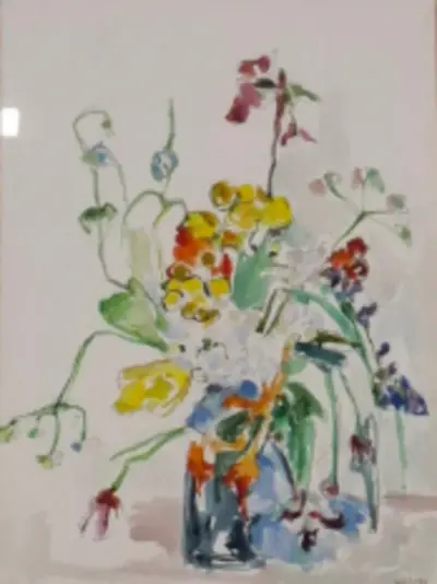 Aquarel, Maya Wildevuur, Zomer boeket, 1988 – kavel bij Onlineveilingmeester, Groningen