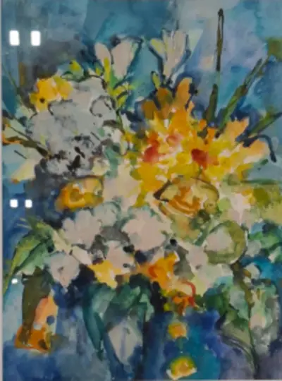 Aquarel, Maya Wildevuur, Boeket, 1990 – kavel bij Onlineveilingmeester, Groningen