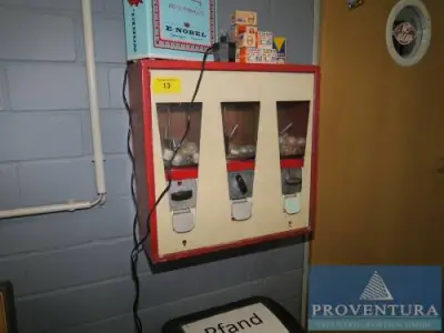 Kaugummiautomat 3-fach weiß rot – kavel bij Proventura, Lastrup