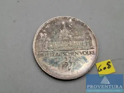 Silbermünze Bundesrepublik Deutschland 5 DM 100 Jahre Reichsgründung 1971 vz Silber .625 11.2 gr Rauhgewicht – kavel bij Proventura, Göttingen