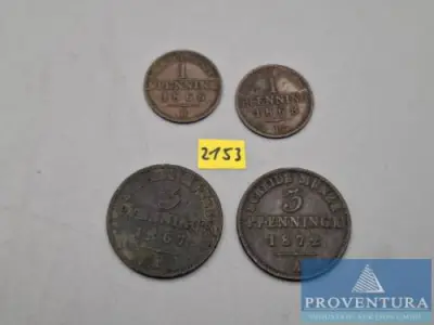 Umlaufmünzen Preussen 2x 1 Pfennig 1868 B – kavel bij Proventura, Göttingen