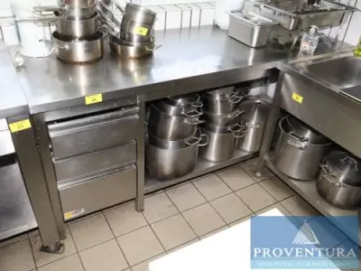 Edelstahl-Arbeitstisch ca. 200x70 cm Schubladenblock links – kavel bij Proventura, Kassel