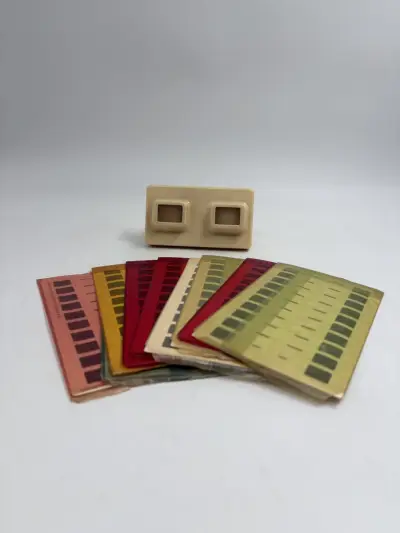 Vintage Lestrade Simplex 3D Stereoscoop Kijker + 9 Fotokaarten – kavel bij De Kringwinkel, Gent