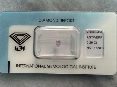 Diamant - 0.26 carat natuurlijke diamant peer geslepen (gecertificeerd) – kavel bij Onlineveilingmeester