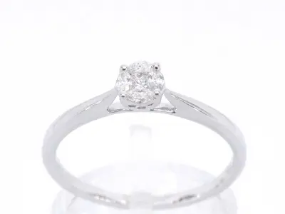 Witgouden ring met diamant – kavel bij Onlineveilingmeester