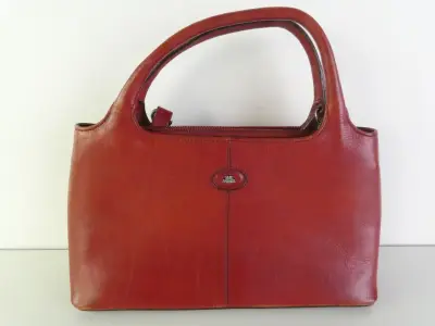 Rode leren handtas met schouderriem - The Bridge – kavel bij De Kringwinkel, Heverlee