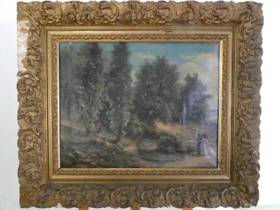 Klassiek landschapsschilderij - olieverf op doek – kavel bij De Kringwinkel, Heverlee