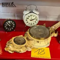 Lot vintage wekkerklokken + barometer – kavel bij BOPA Auctions, Oekene