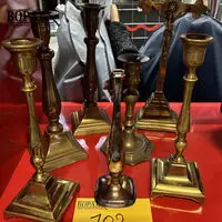Antieke messing kandelaars – kavel bij BOPA Auctions, Oekene