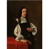 Victor Boucquet(Veurne 1619 - 1677)Man standing three-quarter length, by a table draped with red cloth (c – kavel bij AAG Arts & Antiques Group