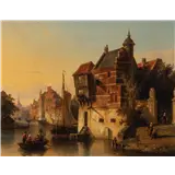 Cornelis Springer (Amsterdam 1817 - Hilversum 1891)Capriccio of a Dutch townMonogrammed and dated 48 lower rightOil on canvas, 39.2 x 48.5 cmProven… – kavel bij AAG Arts & Antiques