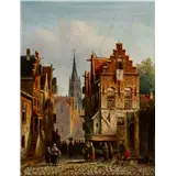 Johannes Franciscus Spohler(Rotterdam 1853 - Amsterdam 1923)a) Jewish Quarter in AmsterdamSigned lower rightOil on panel, 19 x 14.5 cmb) Figures on… – kavel bij AAG Arts & Antiques