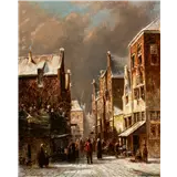 Petrus Gerardus Vertin(The Hague 1819 - 1893)Winter in the Amsterdam Jewish Quarter Signed and dated 77 lower leftOil on panel, 23.2 x 18.6 cmProve… – kavel bij AAG Arts & Antiques
