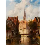 Charles Leickert(Brussels 1816 - Mainz 1907)Capriccio view of the Verdronkenoord, AlkmaarSigned lower rightOil on panel, 27.2 x 20.2 cmProvenance:-… – kavel bij AAG Arts & Antiques