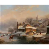Nicolaas Johannes Roosenboom(Schellingwoude 1805 - Assen 1880)Winter landscape with skatersSigned lower centreOil on panel, 18.9 x 23.1 cmProvenanc… – kavel bij AAG Arts & Antiques