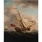 After Willem van der Velde II (18th century)An English yacht head-reaching under a foresail in a strong to gale-force windOil on canvas, 151 x 125.… – kavel bij AAG Arts & Antiques