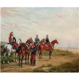 Paul Émile Léon Perboyre(1826/1860 - 1907/1929)CavaliersSigned lower rightOil on canvas, 38.8 x 46.7 cmProvenance: Collection of a prominent family… – kavel bij AAG Arts & Antiques