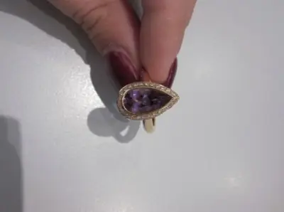 1 massiver Ring mit Amethyst und Brillanten – kavel bij Perlick Industrieauktionen, Königstein im Taunus
