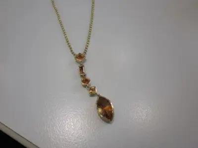 1 Collier mit Mandaringranaten und Citrinen – kavel bij Perlick Industrieauktionen, Königstein im Taunus