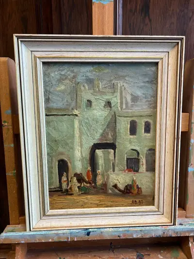 Antonius Brouwer (1827–1908) – Straatbeeld in Jeruzalem – kavel bij Het Harener Veilinghuys, Tynaarlo