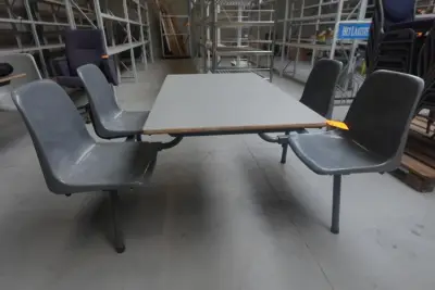 Vintage kantineset /gecombineerde tafel – kavel bij Openbare Verkopen, Harelbeke