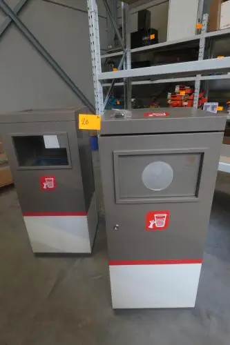 2x Metalen afvalbak – kavel bij Openbare Verkopen, Harelbeke