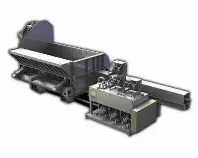 Lefort C 265T Zware hydraulische schrootpers-/schaarcombinatie – kavel bij Dome Auctions, Depot Deinze