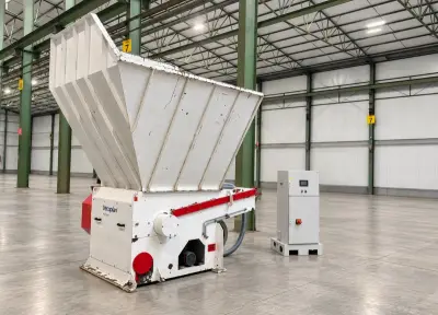 2018 Vecoplan VAZ 110 XL industriële éénassige shredder – kavel bij Dome Auctions, Depot Deinze