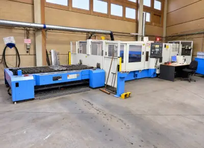 Mazak Super Turbo-X 48 Mk II CO₂ lasersnijmachine – kavel bij Dome Auctions, Depot Deinze