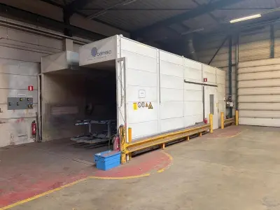 Belmeco 10 meter lengte Industriële spuitcabine – kavel bij Dome Auctions, Depot Deinze
