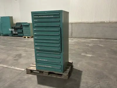 Lista Industriële metalen ladekast – kavel bij Dome Auctions, Depot Deinze