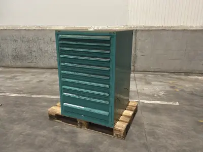 Lista Industriële metalen ladekast – kavel bij Dome Auctions, Depot Deinze