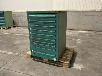 Lista Industriële metalen ladekast – kavel bij Dome Auctions, Depot Deinze