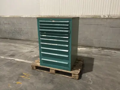 Lista Industriële metalen ladekast – kavel bij Dome Auctions, Depot Deinze