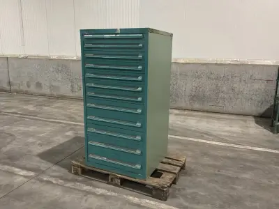 Lista Industriële metalen ladekast – kavel bij Dome Auctions, Depot Deinze